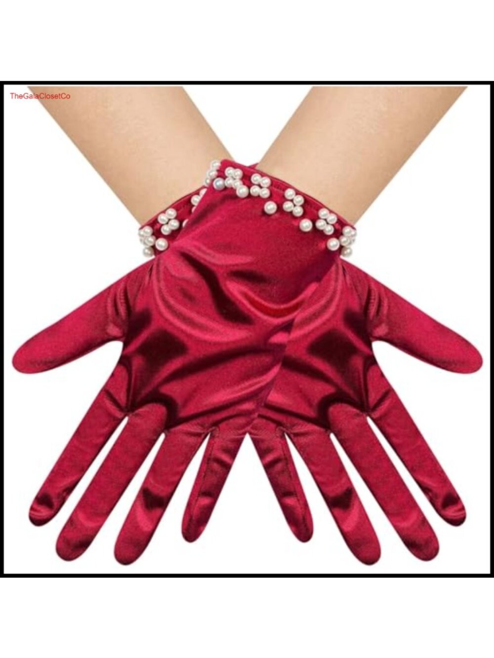 Pear Short Satin Gloves Wrist Length Opera Tea Party Wedding Bridal